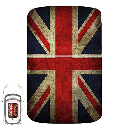 Paileco Automotive Sunroof Vinyl Sticker for R50 R53 (1set 2pcs, Grunge Union Jack Flag, Vinyl)