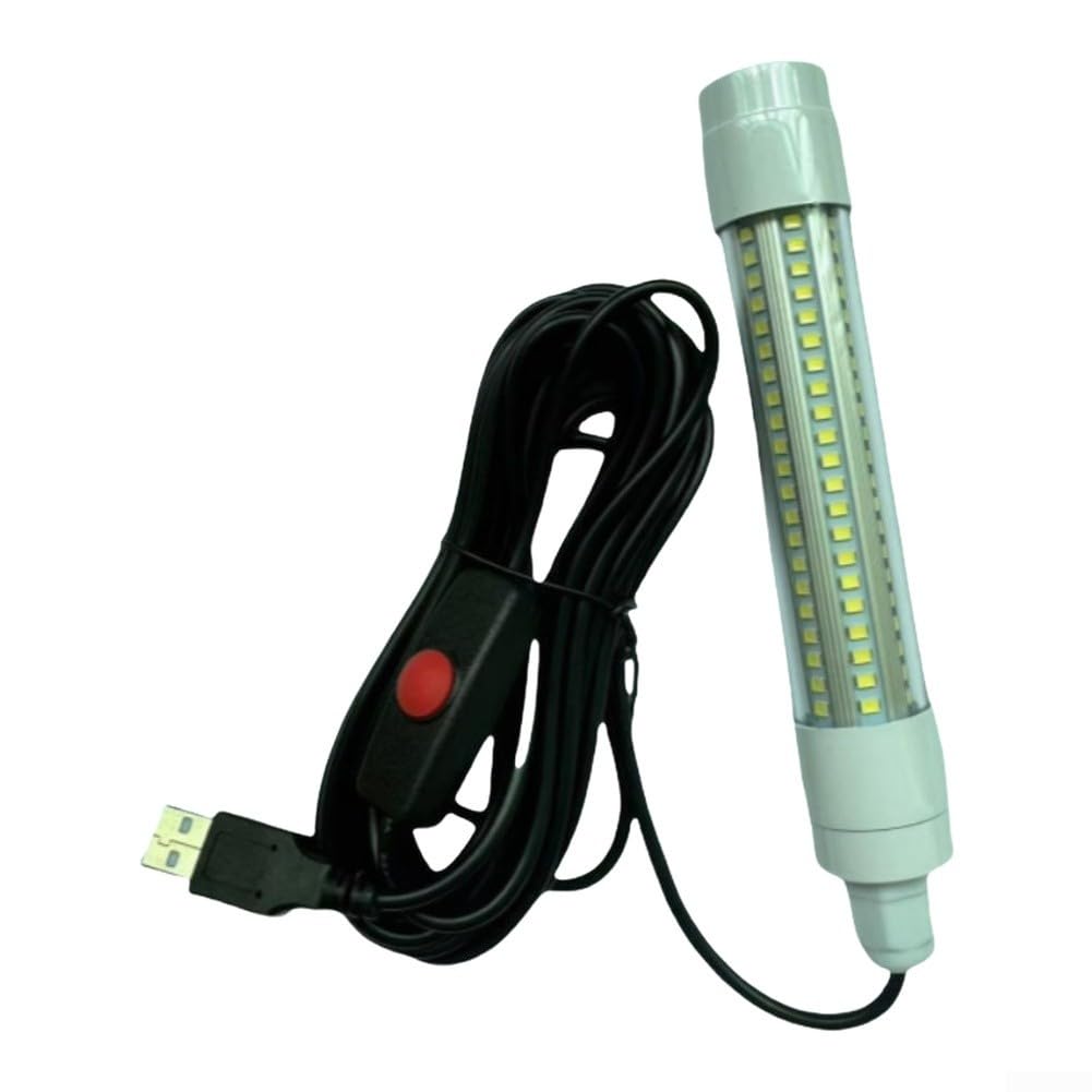 USB Underwater Fishing Light, Rechargeable 5V LED Fish Lure Lamp For Attracting Crappie, For Shad, And Squid(- 126 - Green Light)
