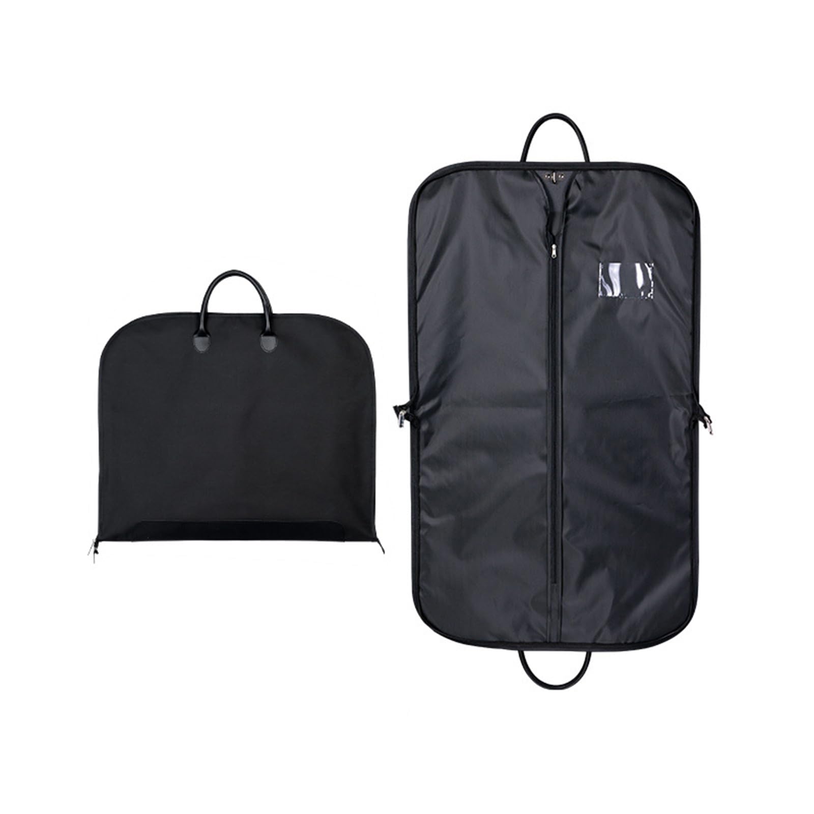 Fundas para Ropa de 39 Pulgadas, Bolsa para Traje Impermeable Oxford a Prueba de Polvo, Bolsa de Viaje para Negocios, Plegable, con asa de Cuero, Bolsa de Almacenamiento, 100 x 60 cm, marrón