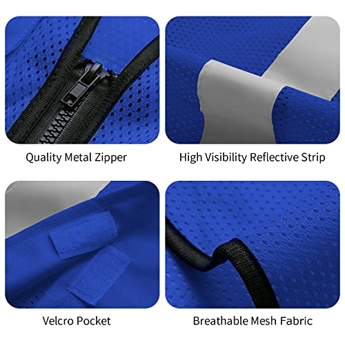 Custom Logo Design Mesh Safety Vests Reflective Strips Class 2 High Visibility With Pockets And Zipper For Men And Women #TOP5