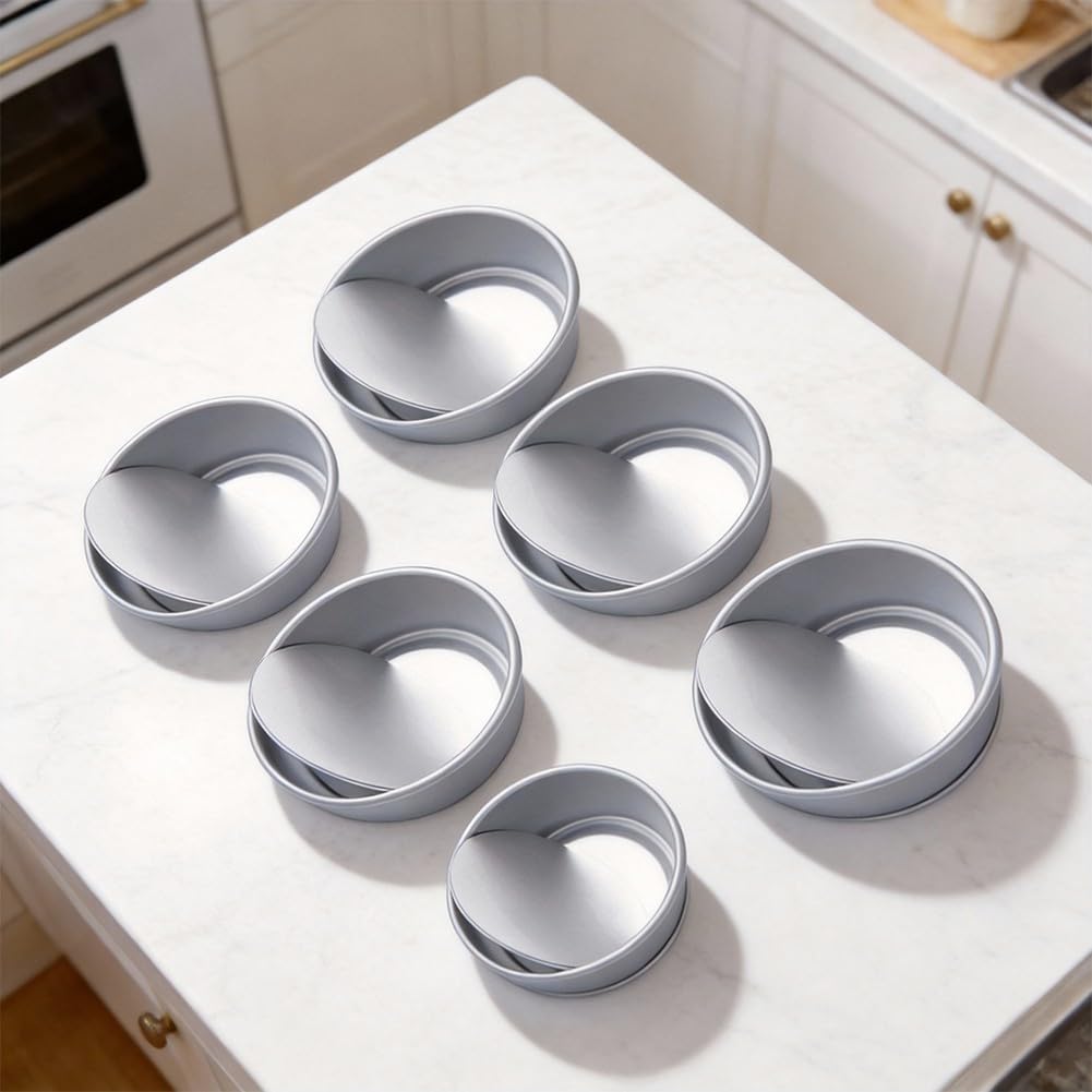 Set di stampi rotondi antiaderenti in lega di alluminio per torte e pasticceria impilabili (30,5 cm)
