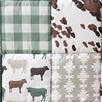 The Peanutshell 3 Piece Baby Crib Bedding Set for Boys & Girls - Newborn, Infant & Toddler Nursery Bed Set Decor with Fitted Crib Sheet, Dust Ruffle Comforter - Boho Farm