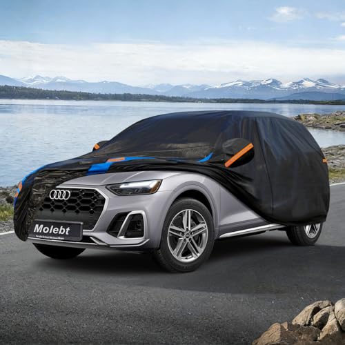 Image of Custom Fit SUV Car Cover for Audi Q5 SQ5 (2009-2026), Upgraded Waterproof All Weather Outdoor Auto Cover with Driver Door Zipper & Mirror Pockets, UV /Snow /Dust Protection