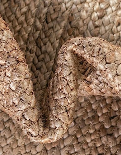 Image of Unique Loom Braided Jute Collection Area Rug - Dhaka (1' 2 inch x 8' Table Runner, Natural)