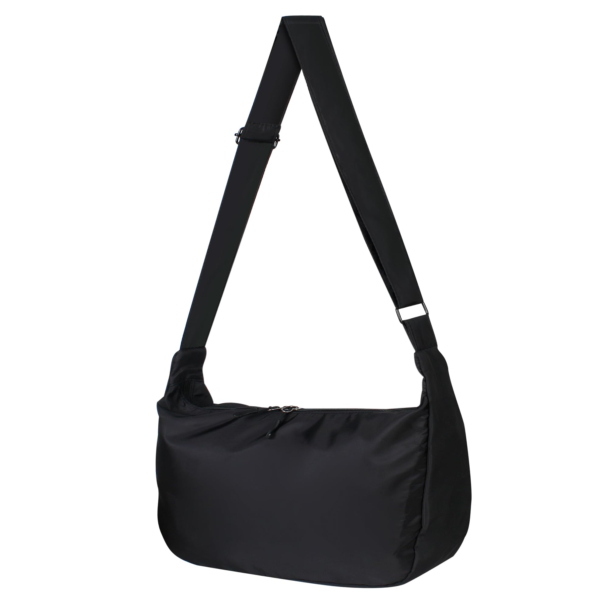 Small Sling Crossbody Bag for Women Man,Waterproof Crescent Bag with Adjustable Strap,Nylon