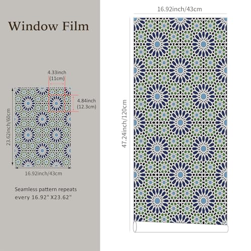 Película para ventana vinilo sin adhesivo 16.92x47.24 pulgadas miniatura 2