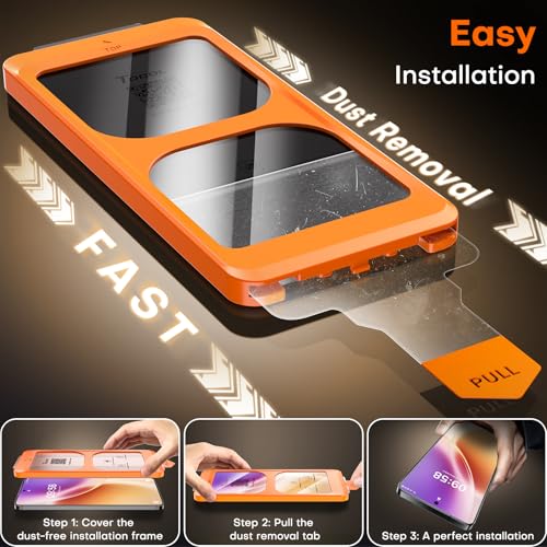 Image of TOCOL for Samsung Galaxy S24 FE Screen Protector | Easy Installation Bubble-Free, 9H+ Tempered Glass, 8FT Military Grade Shatterproof, Anti-Scratch, Case Friendly HD 2 Pack