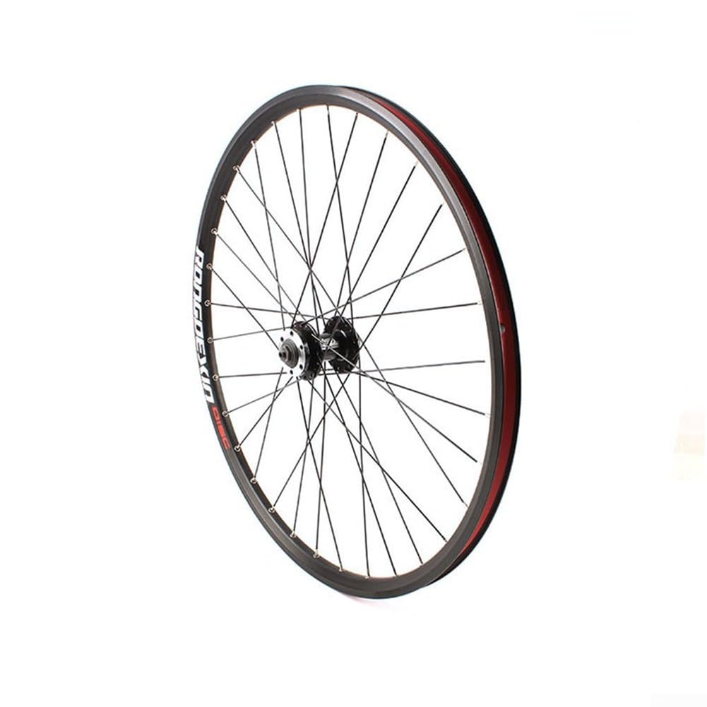 Dolvitrny 26 Inch Bike Wheel Rim, Aluminium Alloy Double Layer Disc Brake, 24/32/36 Holes AV Valve, For 26X1.5-2.125 Tyres Mountain Bicycle Replacement Part Black(32 holes)
