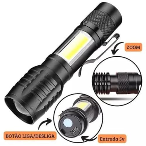 Lanterna Recarregável Luz Negra Uv Resistente A Água
