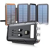 ✅【Professionelle Taschenlampe mit starkem Licht】 Die Power Bank Schnelles Aufladen Tragbares Ladegerät mit USB-C Eingang, Externer Akku mit Automatische Erken... Power Bank verfügt über integrierte 3 helle LED-Lichter in Abenteuerqualität mit einer Gesamtleistung von 6 W und 680 Lumen. Ausgestattet mit optischer Lichtschale,Es kann eine Entfernung von 100 Metern (350 Zoll) beleuchten, und der Bestrahlungsbereich ist deutlich sichtbar. Entwickelte ein Wärmeableitungssystem aus Haifischflossen-Aluminiumlegierung zur Lösung Langzeit-Sicherheitsbeleuchtung mit konstanter Temperatur