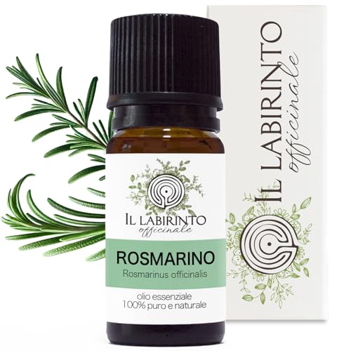 Olio Essenziale Rosmarino puro alimentare italiano Il Labirinto Officinale - Oli Essenziali Naturali - Olio essenziale per Diffusori e Umidificatori, Aromaterapia - 10ml