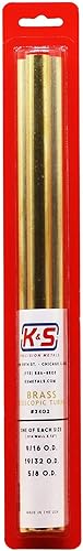 K&S Surtido de tubos telescópicos redondos de latón 3402, grande, 3 piezas, fabricado en los Estados Unidos