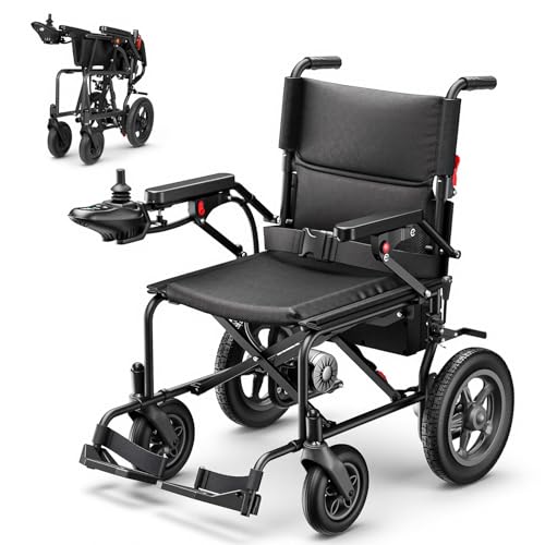 Elektrischer Rollstuhl Faltbar Leicht 500W Motor Elektrorollstuhl 20 km Reichweite 12AH Akku Elektrische Rollstühle für Senioren Erwachsene Rollstuhl Elektrisch mit 150kg für Alltag Reisen