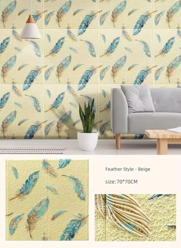 Image of 3D Brick Wallpaper for Wall | Self Adhesive PE Foam DIY Panel | Peel & Stick Decor for Home, Living, Bedroom & Office (70 x 77 cm, Appx 5.8 Sq Ft) (1, MP YELLOW-01)