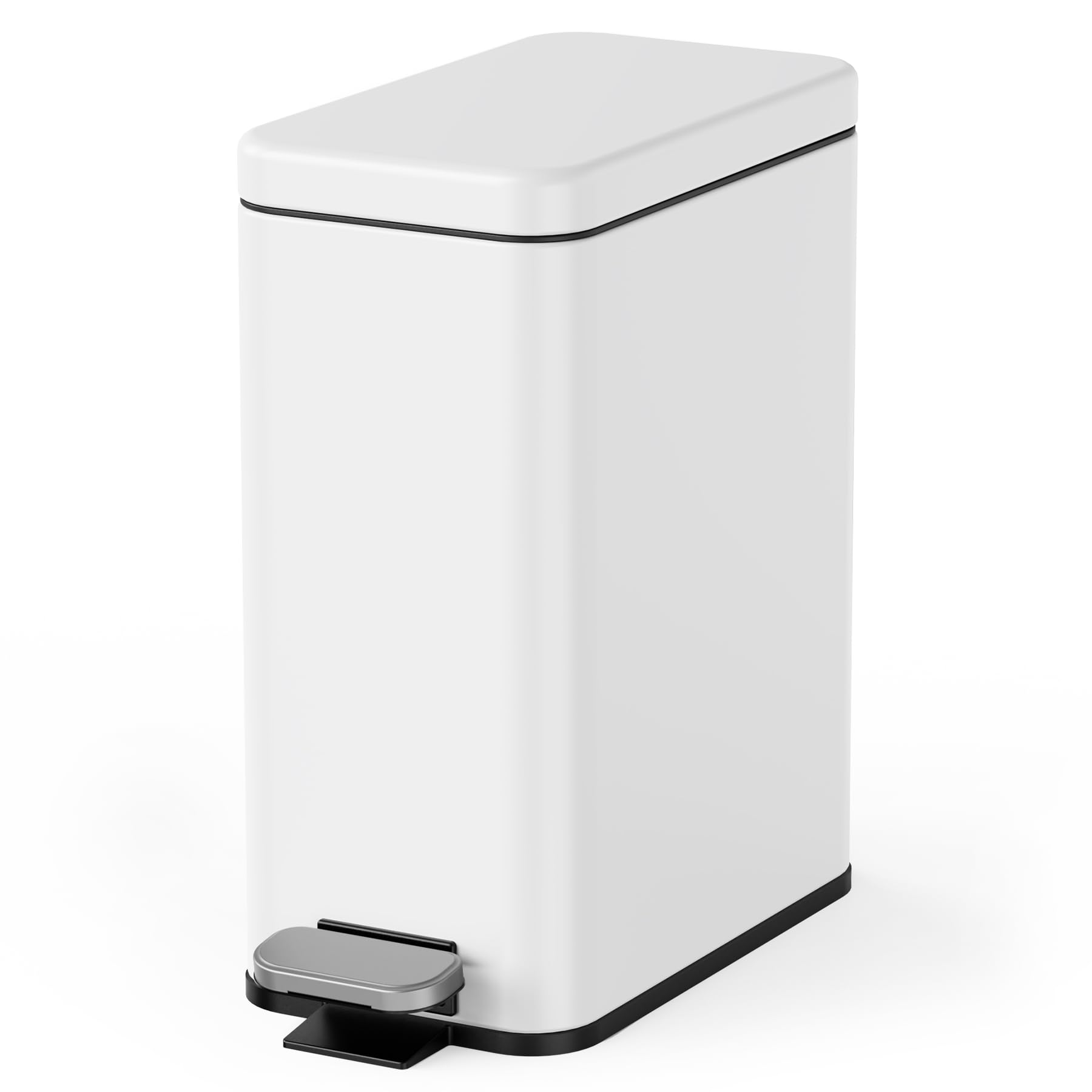 Cesun Bathroom Trash Can with Lid 2 6 Gallon Small Bathroom Garbage Can Soft Close Stainless Steel Waste