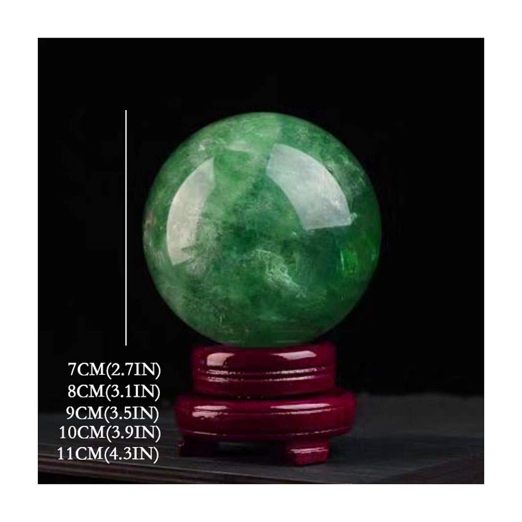 bola de cristal (en la magia occidental) Verde hielo agrietado bola de cristal Bola de cristal Base Feng Shui Oficina de bola suerte de bola Rough regalos for el hogar pulido bola de cristal(10cm)
