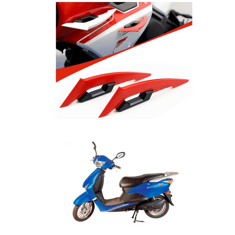 LOVMOTO Universal Aerodynamic Wing Spoiler Helmet Fairing 2 Pieces Motorcycle Winglets Motorcycle Front Side Spoiler Aerodynamic Wing Kit Red Comfortable with E-SCO-ot-image-4