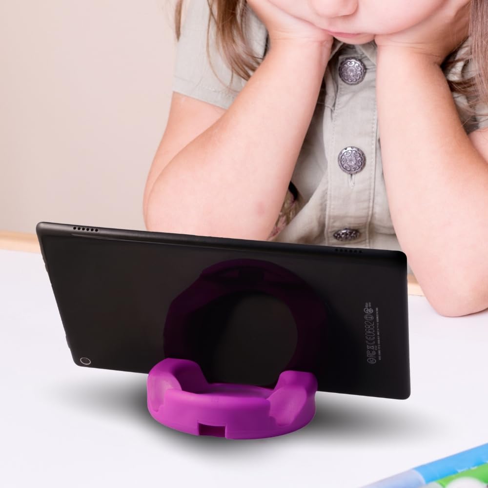 GoDonut Soporte para teléfono de Escritorio Plus - Avión de Viaje portátil, Accesorios de Oficina en el hogar - con Acceso al Puerto de Carga - Compatible con iPhone, iPad, Switch y Tableta - Negro