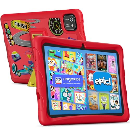 Image of Contixo 10 inch Kids Tablet - K103 Android Learning Tablet with Exclusive Games and Educational Apps, 32GB Storage, WiFi, Parental Controls & Kid-Proof Case - Red