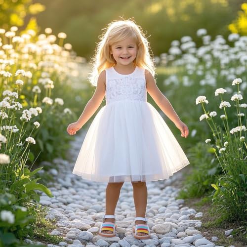 Image of Kiderence Toddler Flower Girl Sandals Open Toe Dress Shoes Wedding Party