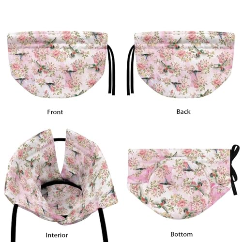 Image of Hummingbird Pink Rose Tea Pot Cozies, Machine Washable Fabric Kitchen Teapot Dust Cover Breakfast Warmer Insulation and Keep Warm, Home Christmas Decor