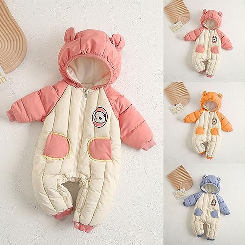 Toddler Fashion Snowsuit Children's Jumpsuit Autumn/Winter Cute Cartoon Bear Hooded Zippered Jumpsuit Party3