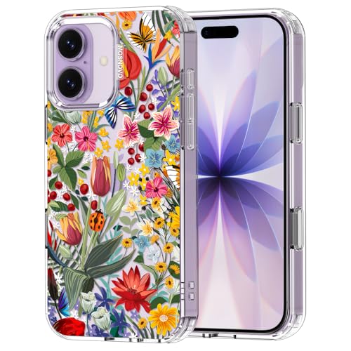 MOSNOVO-for-iPhone-17-Case-Military-Grade-66ft-Drop-Tested-Camera-Control-Clear-with-in-The-Garden-Design MOSNOVO for iPhone 17 Case | Military Grade 6.6ft Drop Tested | Camera Control | Clear with in The Garden Design - Image 1