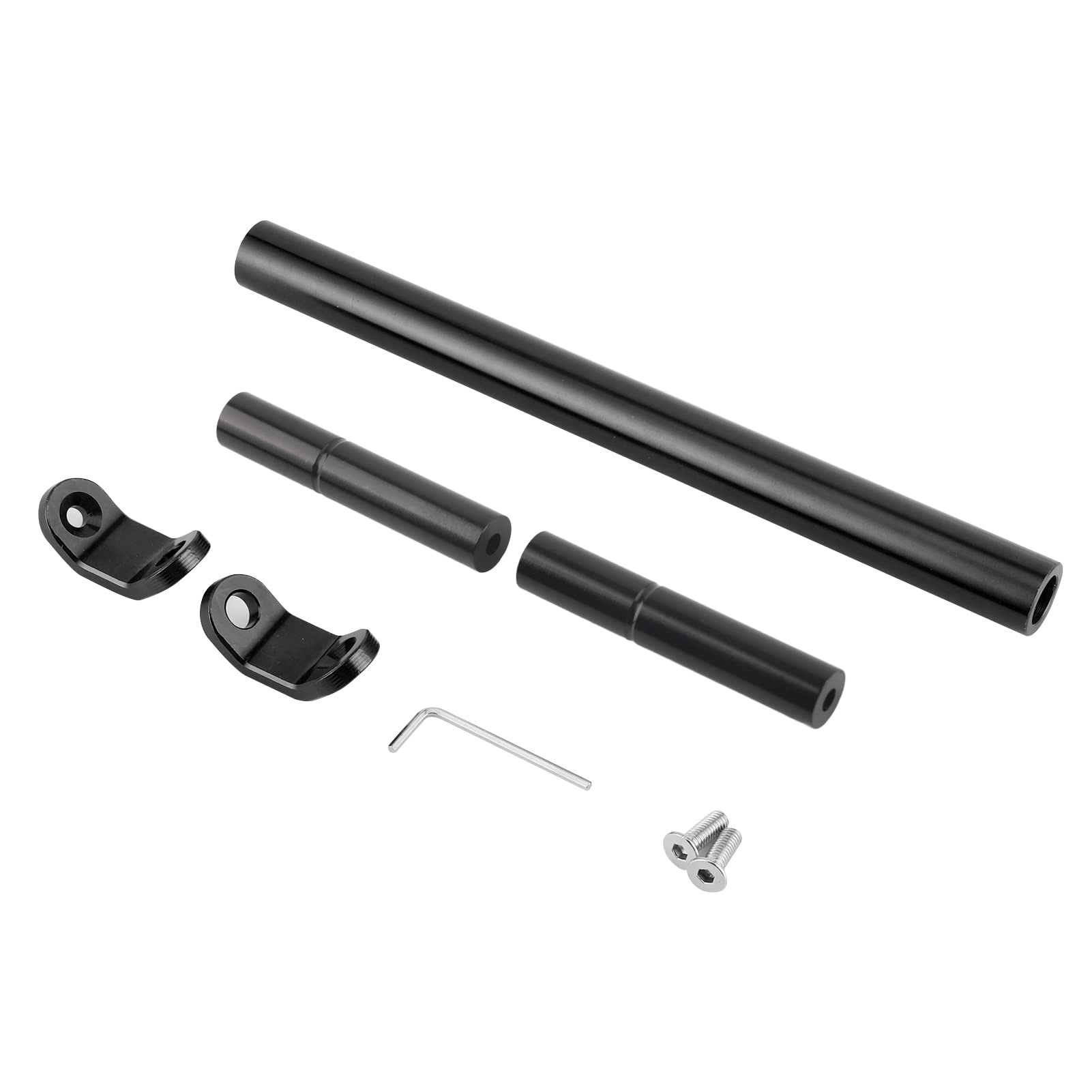 Annadue Traversa per Barra di Bilanciamento CNC in Lega di Alluminio per Moto, Manubrio di Rinforzo Esteso Universale per Accessorio Moto (BLACK)