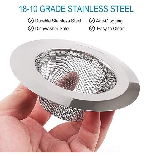 Magic Providers Stainless Steel sieves | Sink Strainer | Kitchen Drain Strainer Basin Basket Filter Stopper Drainer | Jali (11.5cm / Size 3) - Pack of 2 1