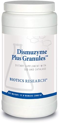 Biotics Research Dismuzyme Plus Gránulos SOD, 1200 mcg de catalasa, alta actividad antioxidante, apoya el sistema inmunológico. Contiene: 17.9 onzas