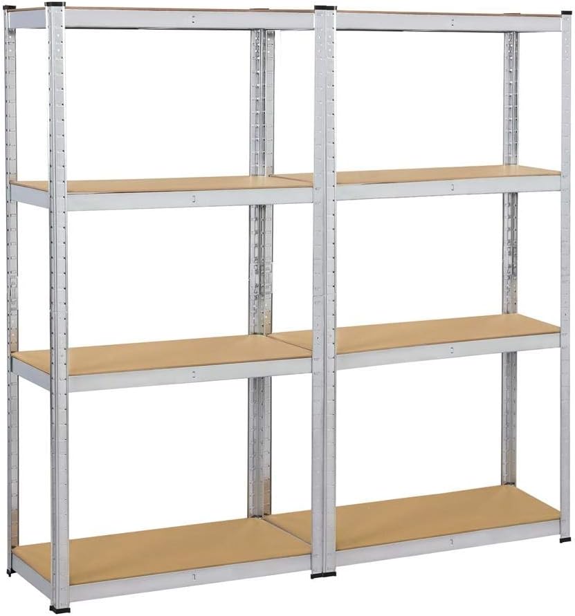 Yaheetech Lagerregal Schwerlastregal Kellerregal Steckregal Werkstattregal Metallregal Garage 4 Böden Regalsysteme 160 x 40 x 160 cm