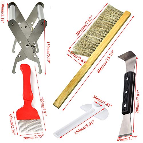 Imker Bienen Smoker Und Anfänger Set,mit Handschuhe, Bienenenstock-Bürste, Königin-Greifklammer, Haken, ideal für… – Bild 3