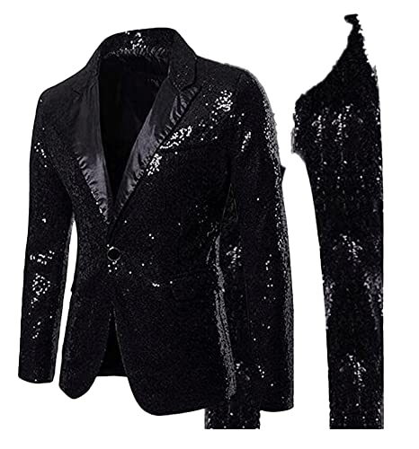 Mi Bo Tong 2 PC Sequined Mens Suit One Button Jacket Pants Wedding Suit Groomsmen Tuxedos Prom Suit2