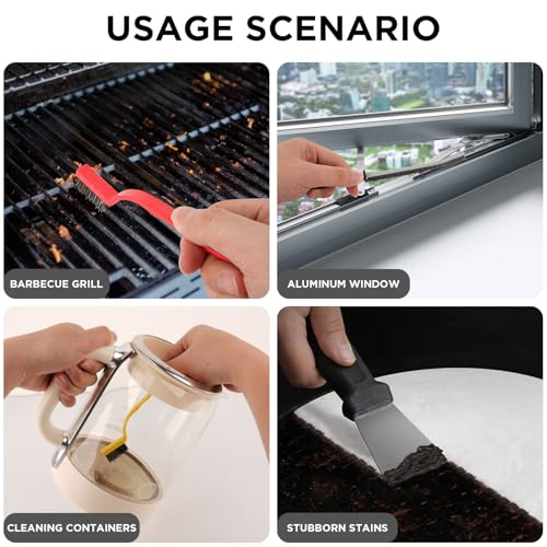 Image of Crevice Cleaning Brush, ByAnciel Pack of 8 Multi-Purpose Brush Tool, Stiff Bristle Crevice Brush for Home Use Bathroom Tile Kitchen Practical and Durable Easy to Clean