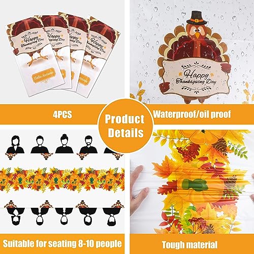 OHOME-3-Pack-Thanksgiving-Tablecloth-Disposable-Fall-Thanksgiving-Party-Supplies-Rectangular-Plastic-Tablecloths-54-x-108-for-Thanksgiving-Table-Decor OHOME 3 Pack Thanksgiving Tablecloth Disposable Fall Thanksgiving Party Supplies Rectangular Plastic Tablecloths 54 x 108 for Thanksgiving Table Decor