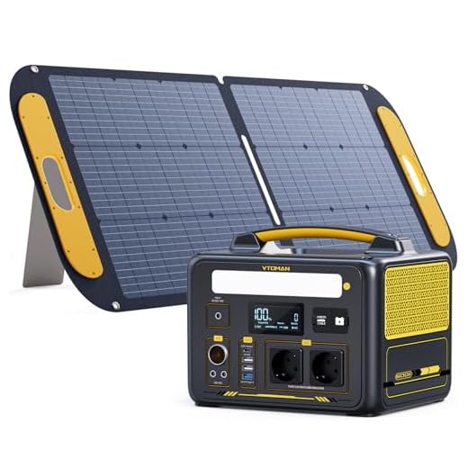 VTOMAN Jump 600X Station électrique Portable avec 110W Panneau Solaire - 600W/299Wh Générateur Solaire LiFePO4 Batterie électrique Générateur, PD 60W Typ-C Sortie/USB QC 3.0 Sortie, pour Camping