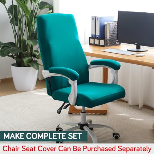 Image of HOKIPO 'SereneSolids' 140 GSM Armrest Covers for Office Chair (Elastic Style), 1 Pair, Teal (AR-5933-TEAL)