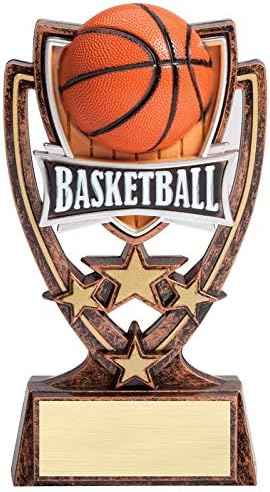 (1-3-5 Pack) of 6 Inch 4 Star Basketball Trophy Award with Engraved Personalized Plate