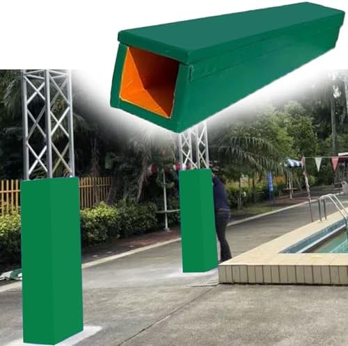 Heavy Duty Universal Anti-Collision Padding for Square Basketball Poles, Post Protection Wrap Around Pad for Gym, School, Community - Green, 19x19cm (7.5x7.5in)