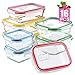 [16 Pieces]Glass Meal Prep Containers Airtight Lids-BPA Free, Assorted Size, Glass Food Storage Containers, Glass Lunch Containers