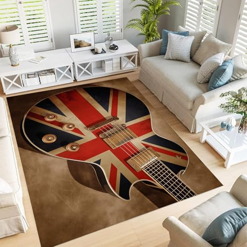 Tapis Union Jack lavable et antidérapant doux pour salon - 2