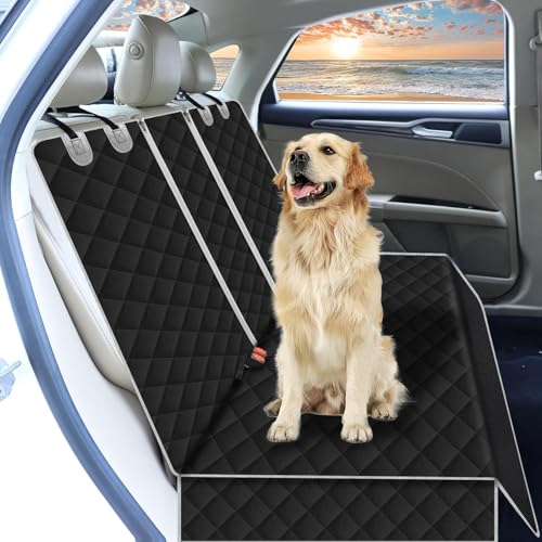 VAPORVERSE Dog Car Seat Cover for Tesla Model 3 X S, Nonslip Waterproof Dog Hammock for Car Back Seat with Mesh Window and Side Protection