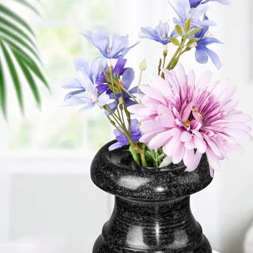 Cemetery Memorial Vase, Natural Granite Stone Flower Vases with Draining Holes for Home Tabletop, Cemetery Flowers, Memorial Grave Headstone Decorations (2Pcs, 10 Inches) image 8