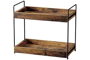 2-Tier Kitchen Countertop Organizer | Maximize Storage, Rustic Brown