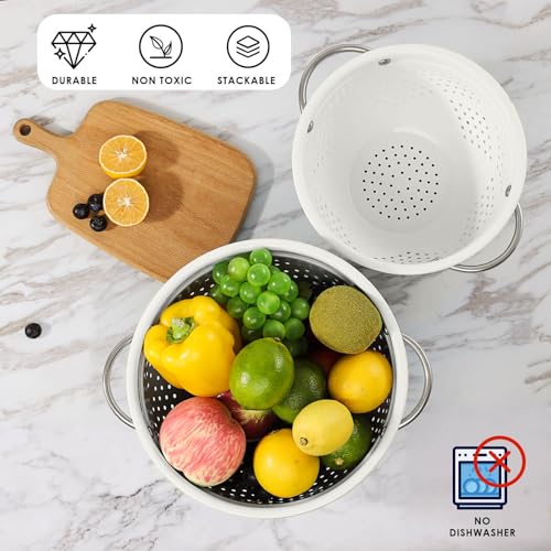 Rorence K-10N-R Powder Coated Steel Colanders: 3 Quart And 5 Quart Set Of 2 thumb #2