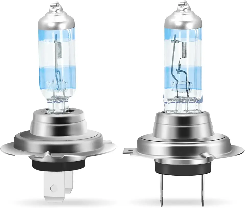 Lâmpada de carro H7 halógena para farol automotivo 55W 12V, luz branca 6500K, 2 peças, com marcação E