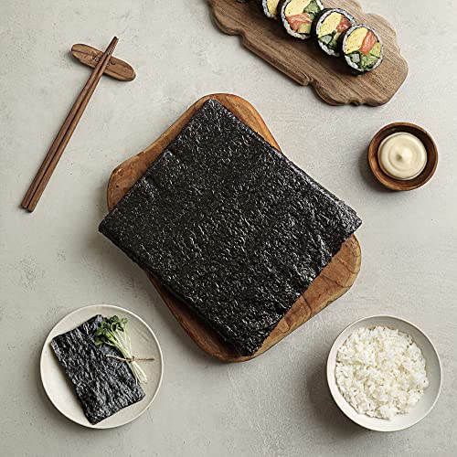 Nori Blätter (100 Blatt), Geröstete Seetang Blätter, Sushi Blätter, Algen Algenblätter Seaweed Yaki Noris Noriblätter, Sushi Reis Maki, Südkorea Premium Qualität, Koreanische Lebensmittel