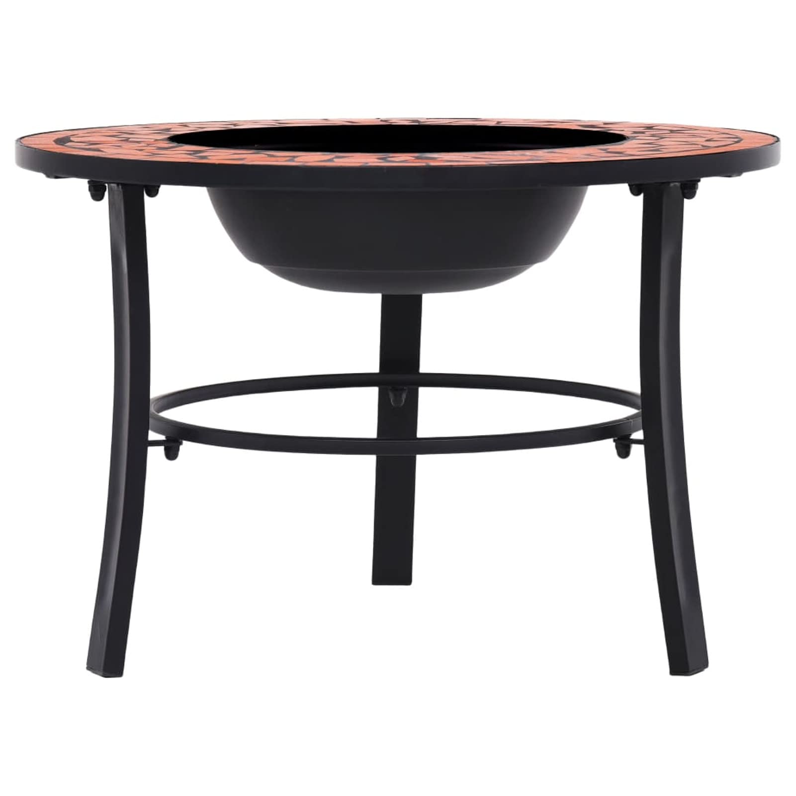 Homgoday Braciere a mosaico in ceramica terracotta 68 cm braciere esterno per giardino grande di spessore ciotola per falò all'aperto per giardini, cortili, parchi, cortili
