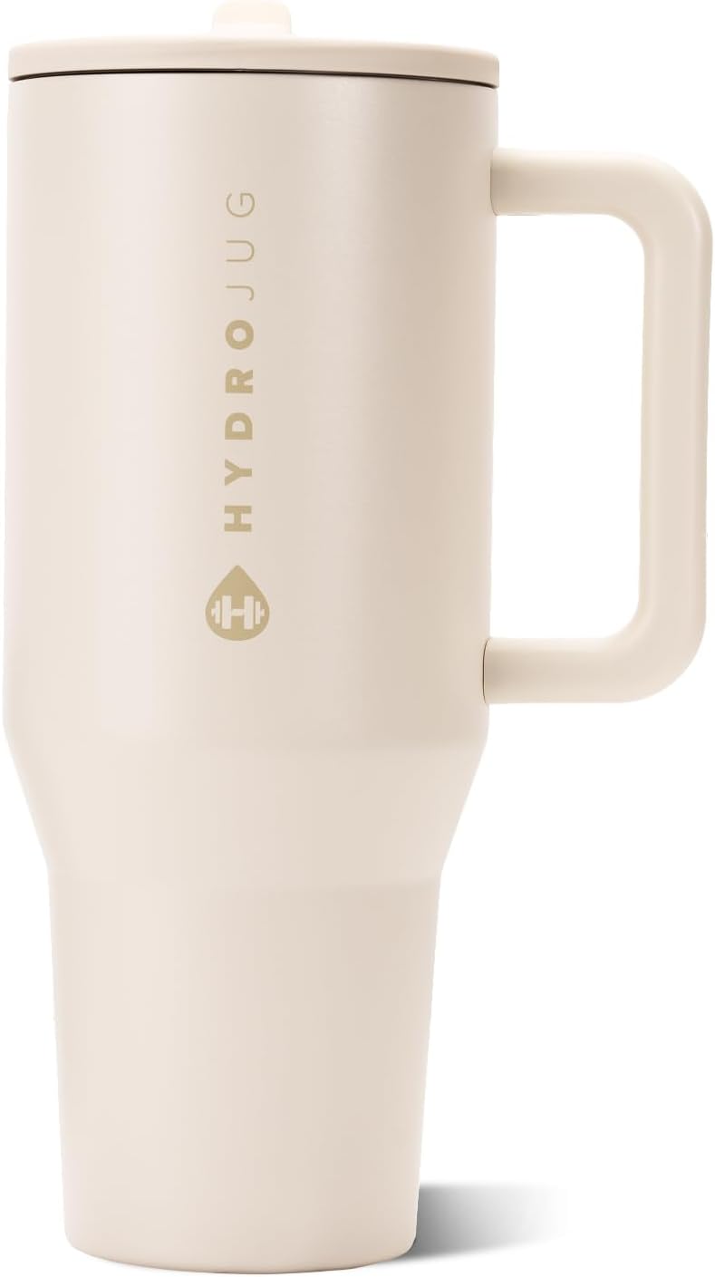 Traveler - Modern 40 oz Tumbler with Handle & Simple Flip Straw - Car Cup Holder Friendly, Leak Resistant Water Bottle-Reusable Insulated Stainless Steel & Rubber Base - Gifts for Women & Men