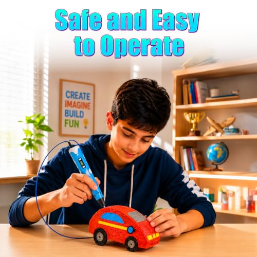 Image of PW 3D Pen for Kids, DIY Kit with USB Cable, Pen Holder & 3 PLA Filaments